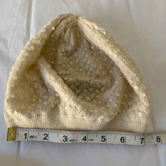 LRL Cream sequin Beanie - Picture 8 of 8